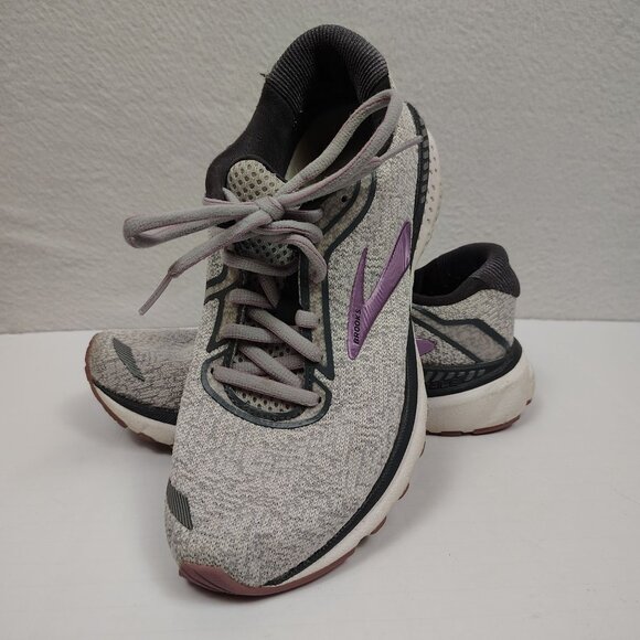 Brooks Adrenaline GTS 20 Running Shoes Womens 6.5 Gray Purple - Picture 2 of 12